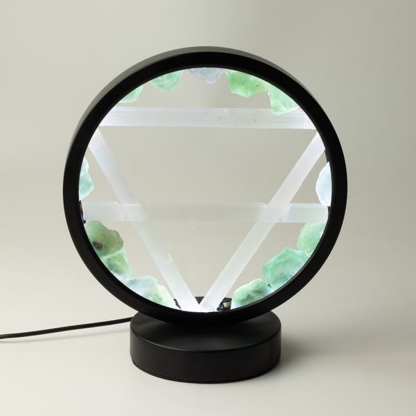 Drahokamová halo lampa - Země - Aventurin a Selenit