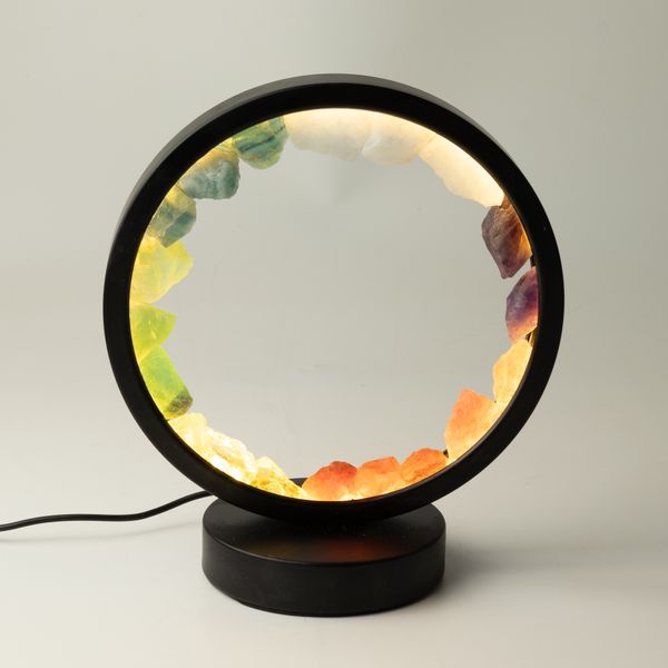Drahokamová halo lampa - 7 čakr - 7 drahokamů