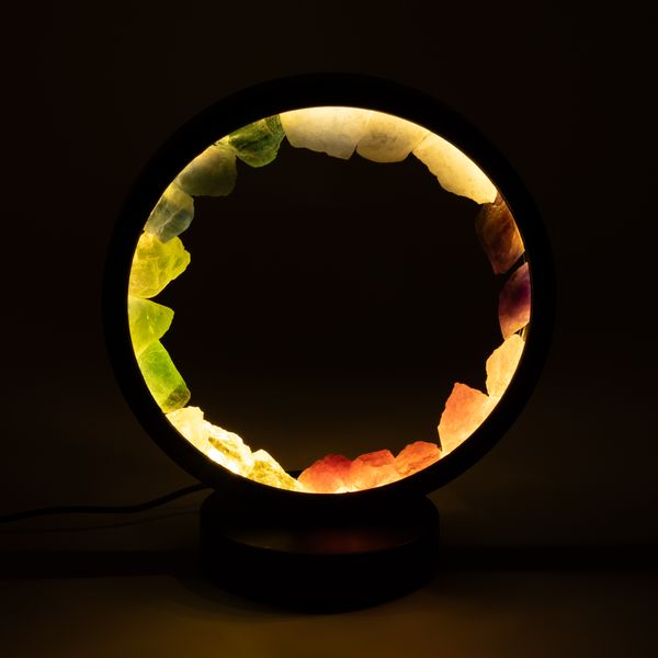 Drahokamová halo lampa - 7 čakr - 7 drahokamů