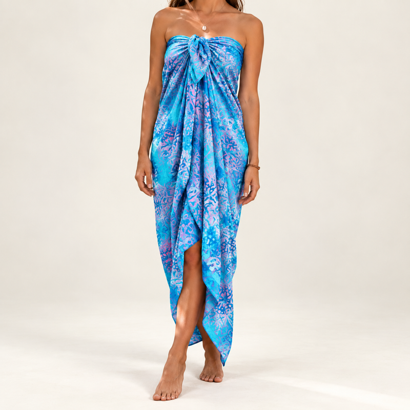 Bali blokový tisk sarong - tropický