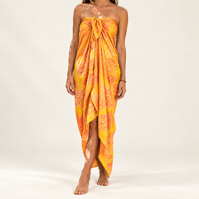 Bali blokový tisk sarong - tropický