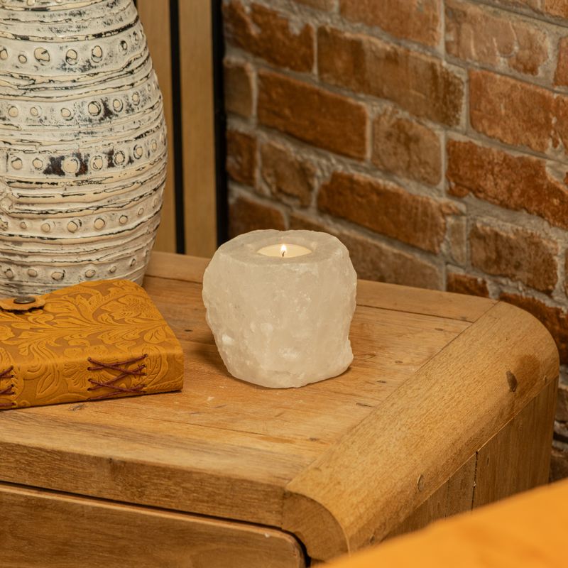 Crystal Rock svícen z himálajské soli 600-800 g
