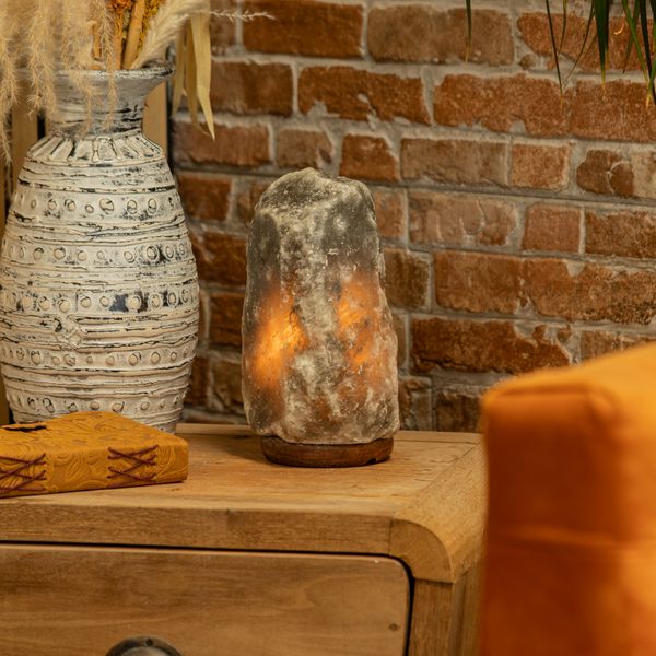 Himalájská Přírodní Solní Lampa - Šedá - 3-5kg