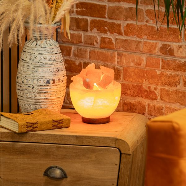 Himalájská Solná Lampa - Miska s Kusy Soli 15cm x 9cm