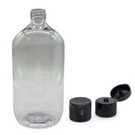 1000ml Čirá Plastová Láhev Boston s Odklápěcím Uzávěrem 28mm