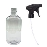 500ml Čirá Plastová Láhev Boston s Rozprašovačem 28mm
