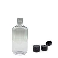 250ml Čirá Plastová Láhev Boston s Odklápěcím Uzávěrem 28mm