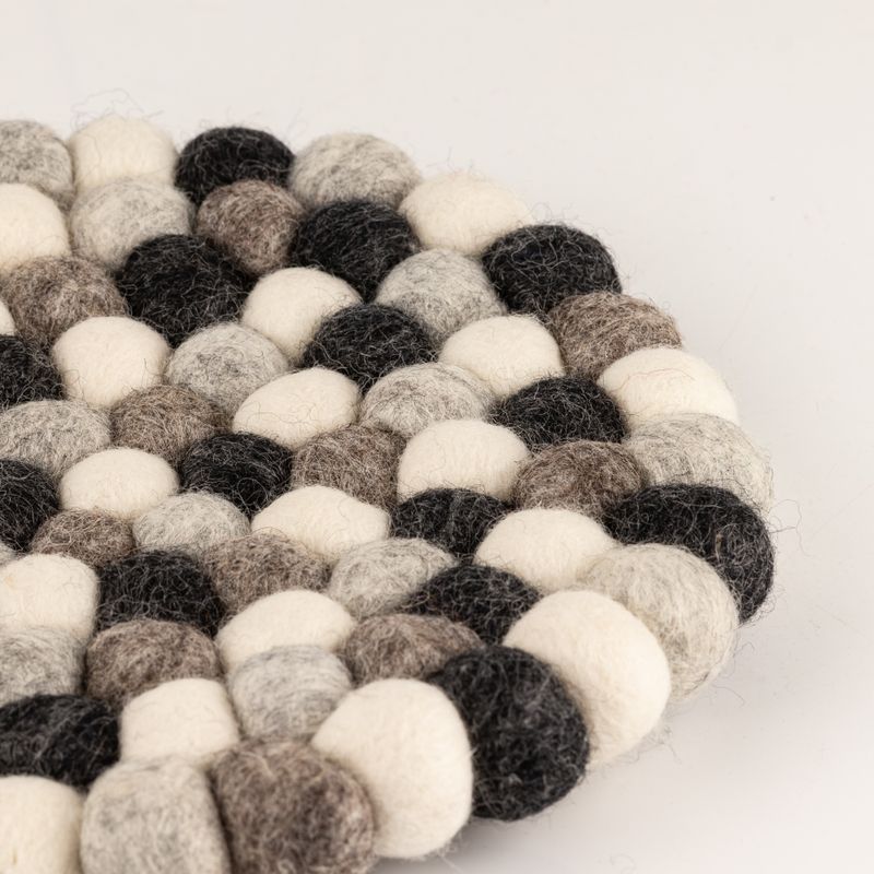 Kulatá plstěná podložka pod talíř - 20 cm vícebarevná šedá