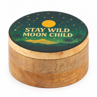 Kulatá smaltovaná krabička - Stay Wild Moon Child