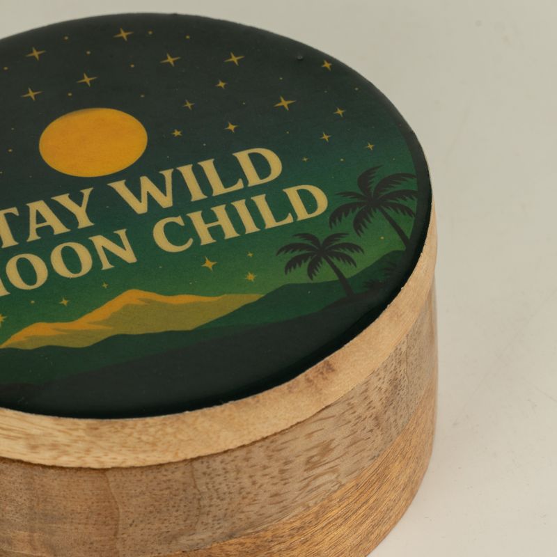Kulatá smaltovaná krabička - Stay Wild Moon Child