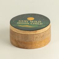 Kulatá smaltovaná krabička - Stay Wild Moon Child