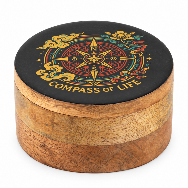 Kulatá Krabička s Glazurou  - Compass of Life