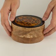 Kulatá smaltovaná krabička – Drak Jin Jang