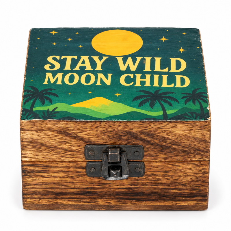 Malá smaltovaná krabička - Stay Wild Moon Child