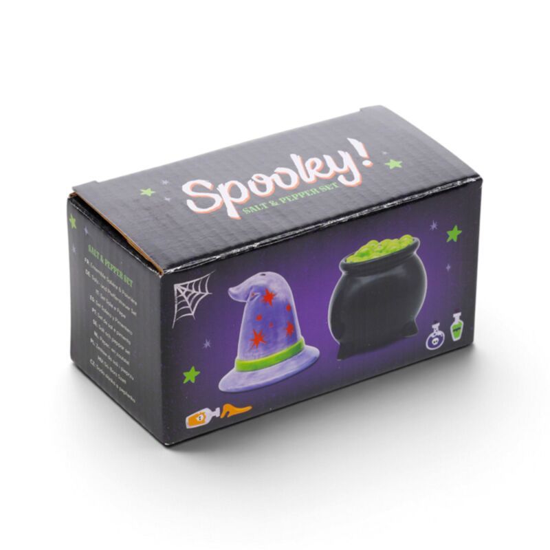 Keramická sada na sůl a pepř Čarodějnický klobouk a kotlík