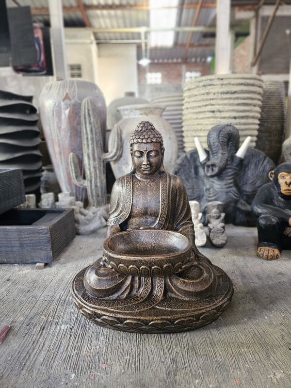 Velký sedící Buddha s miskou 80 cm