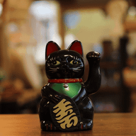 Černá kočka pro štěstí (Maneki-neko) - 15 cm