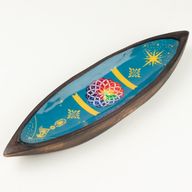 Smaltovaná miska na vonné tyčinky - mangové dřevo - Mandala