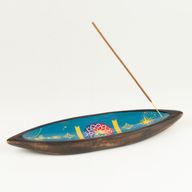 Smaltovaná miska na vonné tyčinky - mangové dřevo - Mandala
