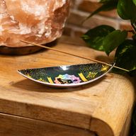 Smaltovaná miska na vonné tyčinky - hliník - Lotos Buddha Čakra