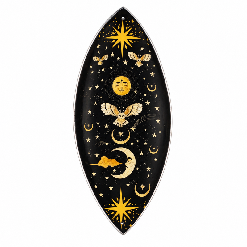 Smaltovaná miska na vonné tyčinky - hliník - Kouzelná noční sova