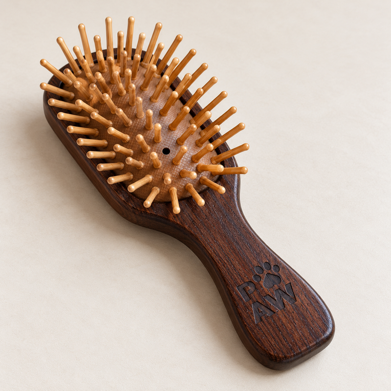 PAW Grooming Tools – Mini Kartáč a Masážní Pomůcka – Bambusové Hroty