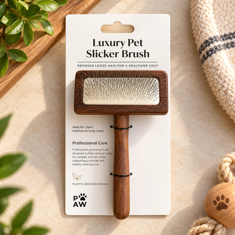 PAW Grooming Tools - Střední hřeben proti zacuchání - Ořech