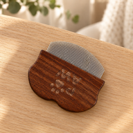 PAW Grooming Tools - Mini Hřeben na Blechy a Citlivé Oblasti - Ořechové Dřevo