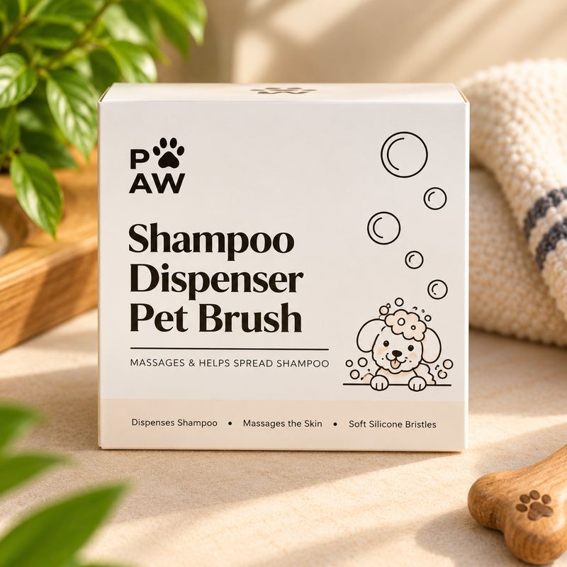 PAW Grooming Tools - Šampon a masážní kartáč pro snadné mytí - Silikonové štětiny