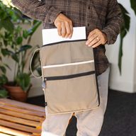 Velká plátěná taška na notebook - olivová