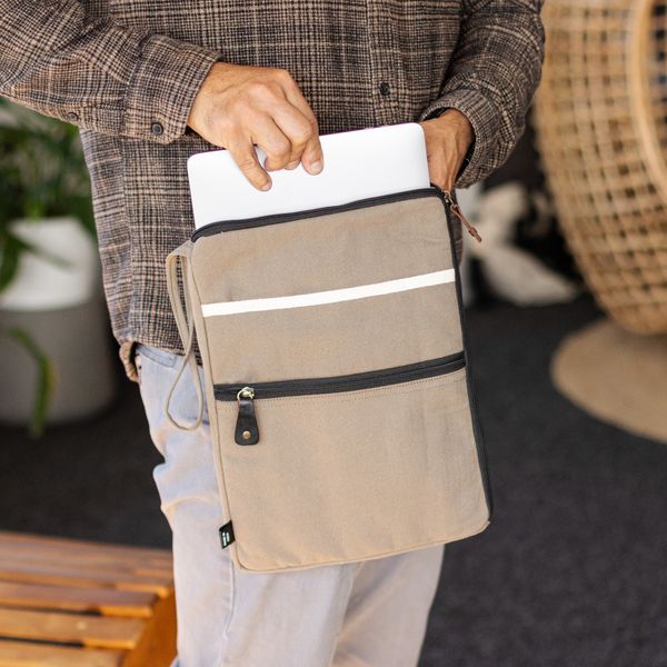 Plátěné Pouzdro na Laptop - Olivové - 24x33cm