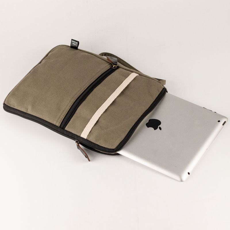 Plátěné pouzdro na tablet - olivové