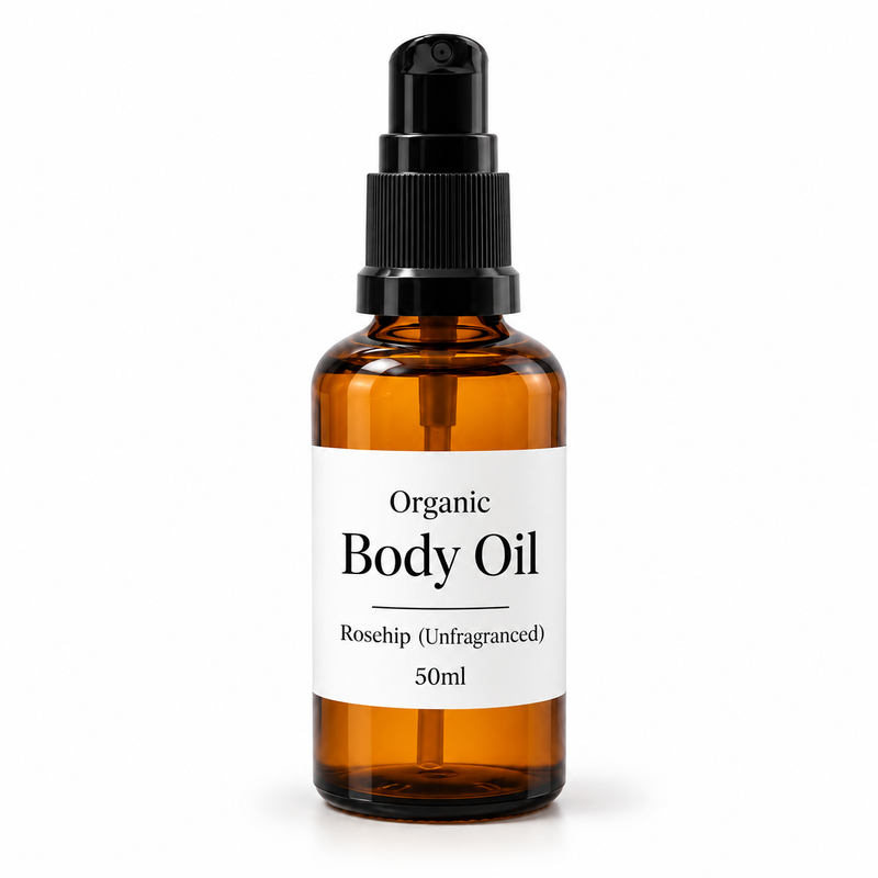 10x Organický Tělový Olej 50ml - Šípkový (Bez parfemace) - Bez etikety