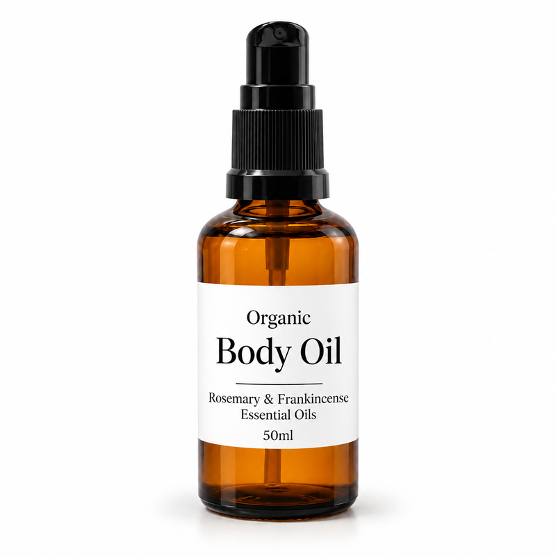 10x Organický Tělový Olej 50ml - Rozmarýn & Kadidlo - Bez Etikety