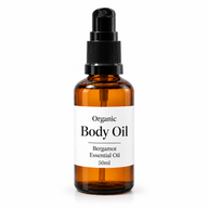 10x Organický Tělový Olej 50ml - Bergamot - Bez Etikety