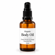 10x Organický Tělový Olej 50ml - Mrkev & Pomeranč - Bez Etikety