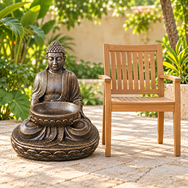 Velký Sedící Buddha s Mísou 80 cm