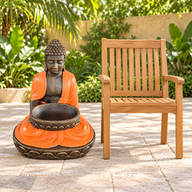 Velký Sedící Buddha z Terakoty a Kamene s Miskou 80 cm