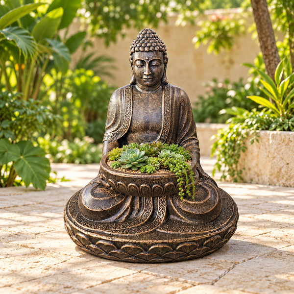 Velký Sedící Buddha s Mísou 80 cm