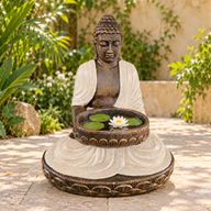 Velký Sedící Buddha s Miskou z Písku a Kamene 80 cm