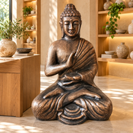 Velký Antický Zlatý Buddha v Meditaci ve Stúpě - 1,5 m