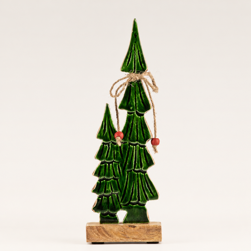 Ztraceni v lese – Malé – Dvojité smaltované stromy – (25x8x2,5 cm)