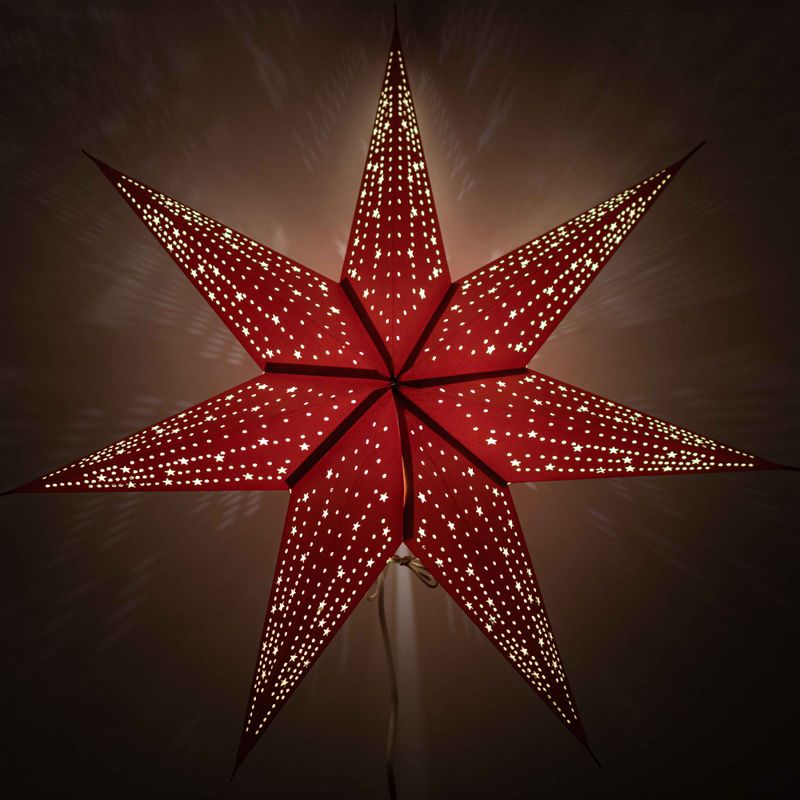 Hvězdná Lampa – Šťastná Červená – Sedmicípá – 60 cm