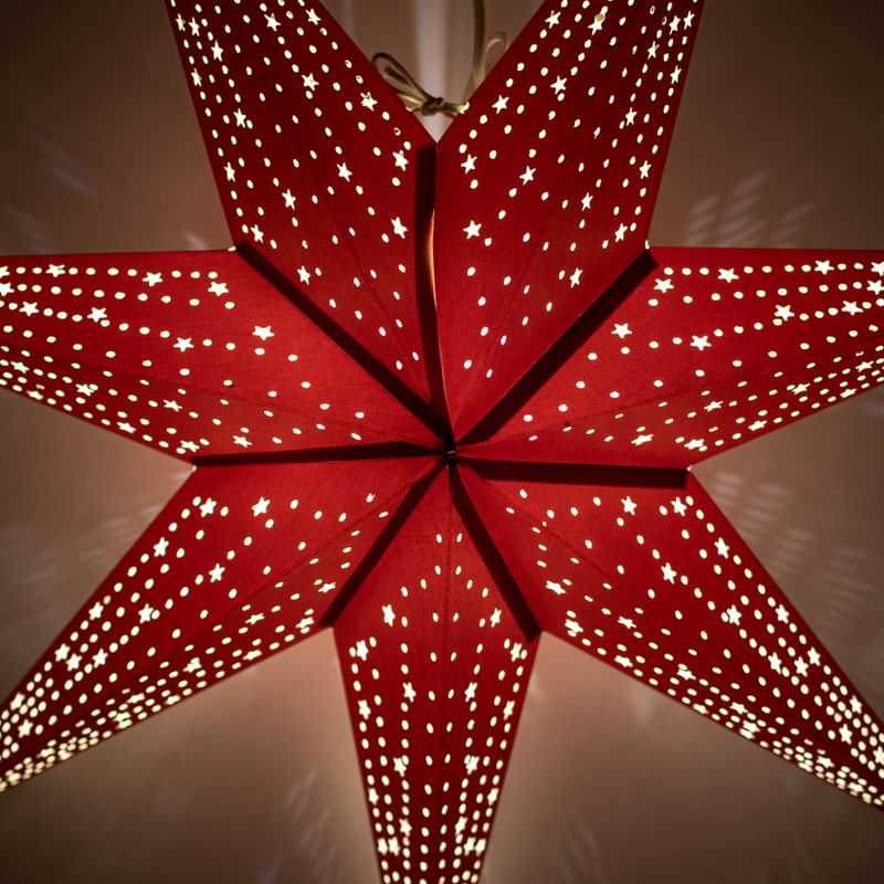 Hvězdná Lampa – Šťastná Červená – Sedmicípá – 60 cm