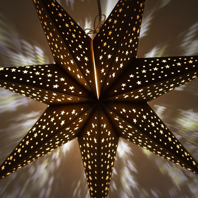 Hvězdná Lampa – Přírodní Hnědá – Sedmicípá – 60 cm