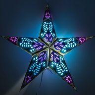 Hvězdná Lampa - Fialovo-Tyrkysový Páv Pěticípá - 60 cm