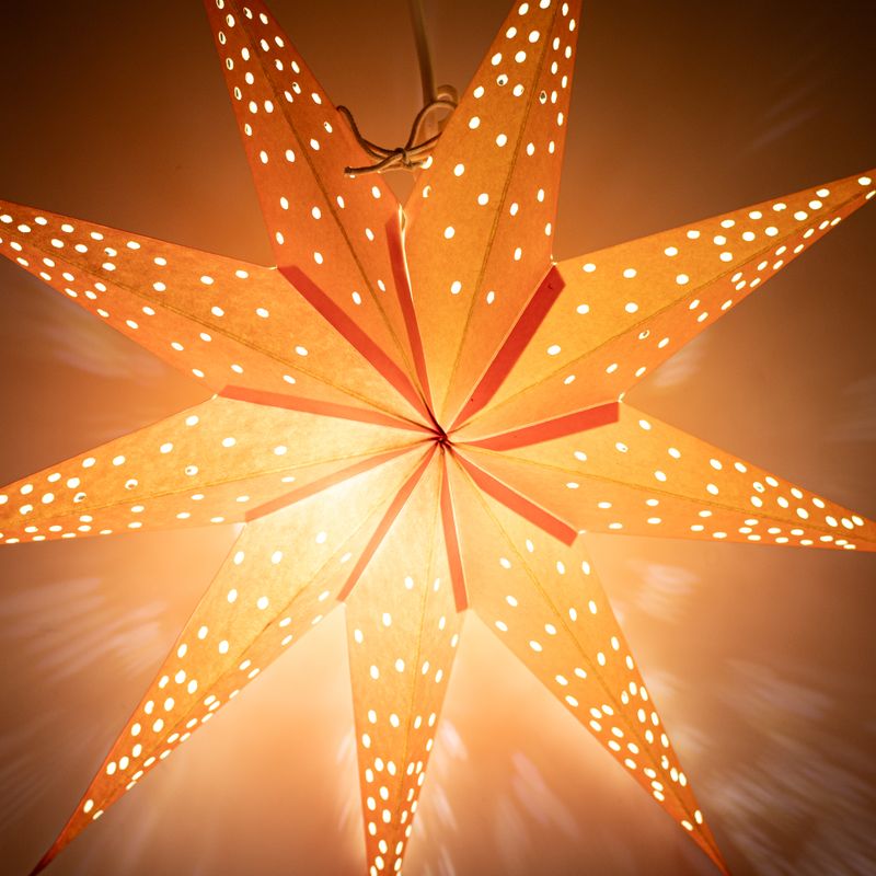 Hvězdná Lampa – Oranžová Světla Devíticípá – 45 cm
