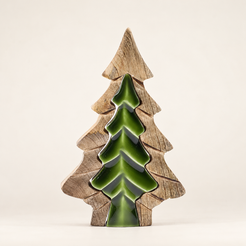 Ztracený v Lese - Malý Strom ve Stromě - Dřevěná Dekorace - 15x10 cm