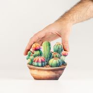 Dřevěné Pokojové Rostliny - Mini Kaktusová Zahrádka