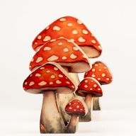 Dřevěné Pokojové Rostliny - Mini Červená Muchomůrka